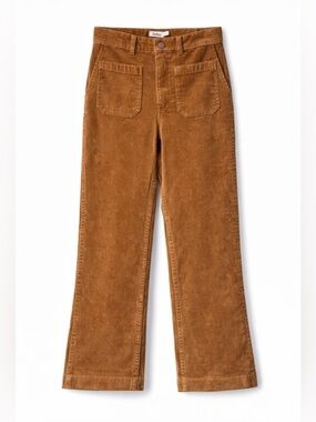 Faherty Corduroy Pants Women 29 Brown High Rise Straight Ankle Boho
